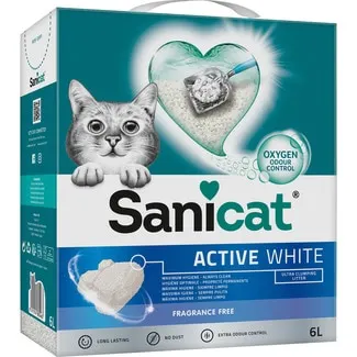 Active White arena para gatos absorbente sin fragancia SANICAT