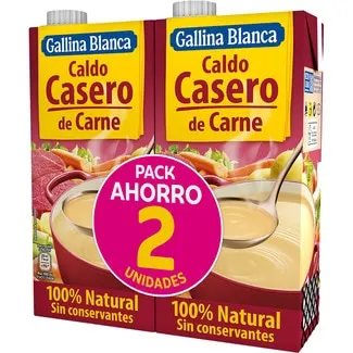 Caldo de carne casero 100% natura sin glutenl pack 2 GALLINA BLANCA