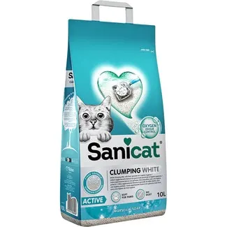 Sanicat clumping white arena absorbente para gatos con fragancia a jabon de marsella saco 10 l
