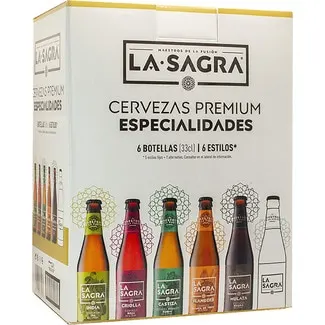 Cerveza premium pack especialidades 6 Criolla,India, Castiza, Flanders, Mulata y Radler LA SAGRA