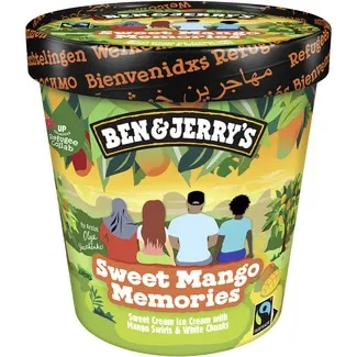Helado crema nata con salsa de mango y piezas sabor chocolate blanco BEN & JERRY'S