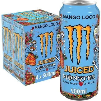 Mango Loco bebida energética con taurina y ginseng pack 4 MONSTER ENERGY