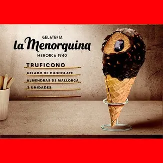 Truficono helado de chocolate y almendras de Mallorca 3 unidades MENORQUINA
