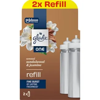 Glade one refill ambientador automatico sensual sandalo and jazmine envase 2 unidades
