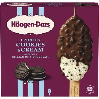 Helado crunchy cookies & cream 3 unidades HAAGEN-DAZS