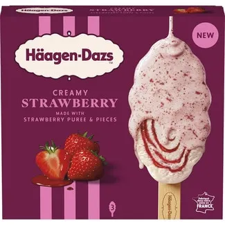 Helado Creamy Strawberry 3 unidades HAAGEN-DAZS