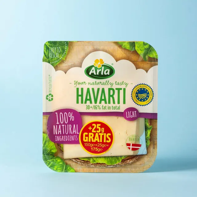 Queso Havarti light en lonchas Arla 175g